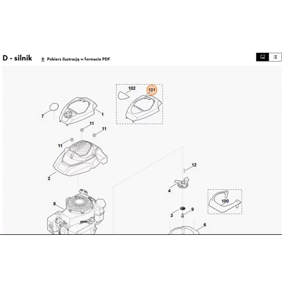 STIHL   Osłona, część górna 0000 082 0419