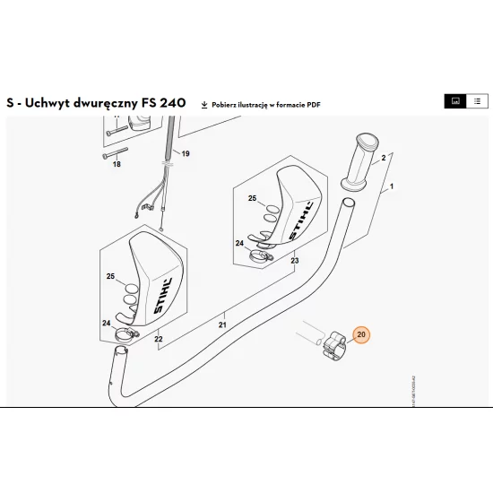 STIHL   Mocowanie Ø 25,4 mm 0000 182 2100