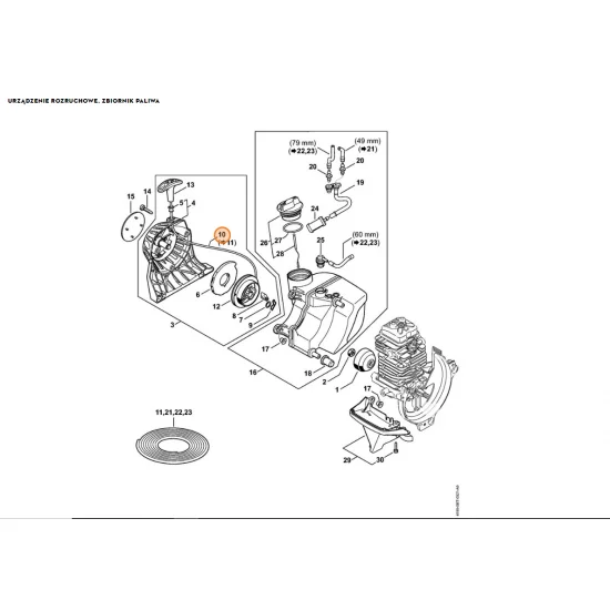 STIHL  Linka urządzenia rozruchowego, Ø 3x850 mm 0000 195 8203