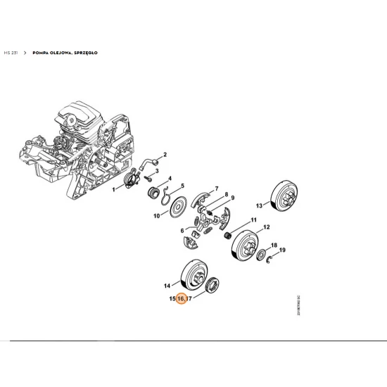 STIHL   Pierścieniowe koło napędu łańcucha tnącego 0.325
