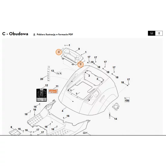 STIHL   Podkładka zabezpieczająca 0000 958 7200