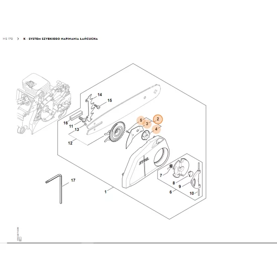 STIHL   Pokrywa koła napędu łańcucha 1123 640 1700