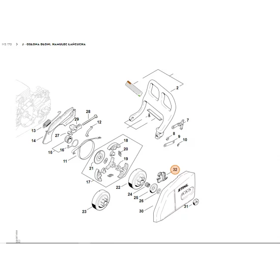 STIHL   Wychwyt łańcucha 1123 656 7700