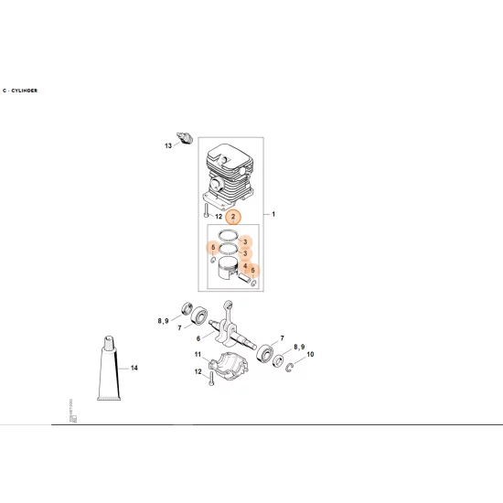 STIHL  Tłok Ø 37 mm 1130 030 2000