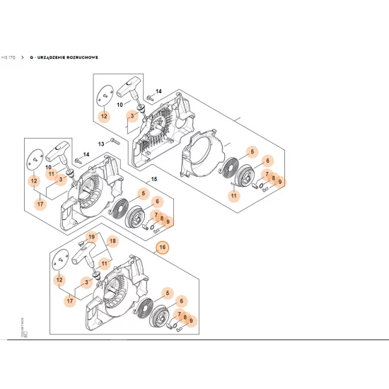 STIHL   Obudowa wentylatora z urządzeniem rozruchowym 1130 080 2105