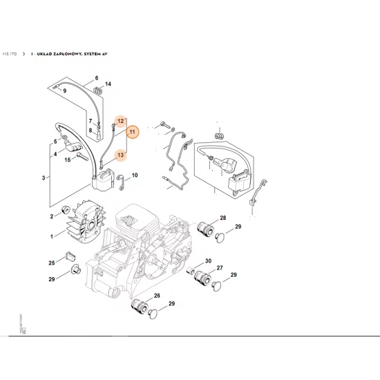 STIHL  Przewód masowy 125 mm 1130 440 2201