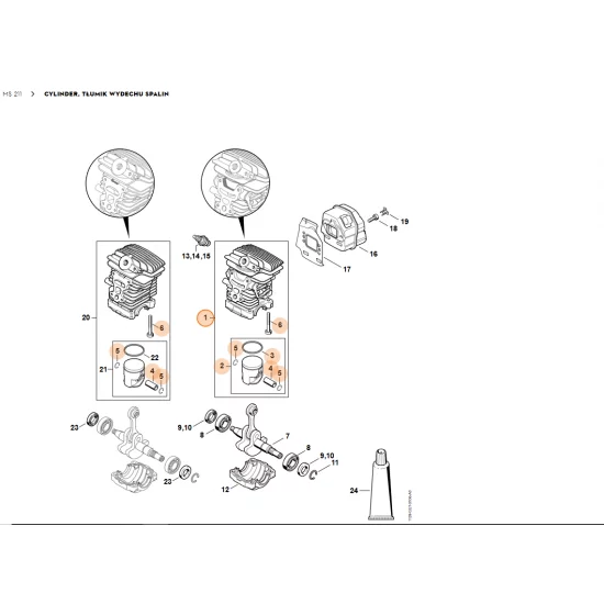 STIHL   Cylinder z tłokiem Ø 40 mm 1139 020 1205