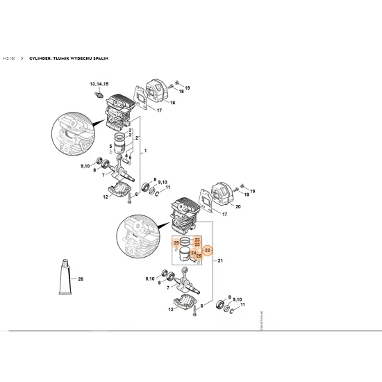 STIHL   Tłok Ø 38 mm 1139 030 2002