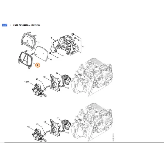 STIHL   Ramka do mocowania filtra powietrza 1139 124 0500