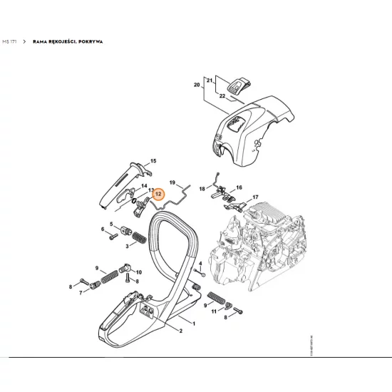 STIHL   Dźwignia sterowania główną przepustnicą 1139 182 1000