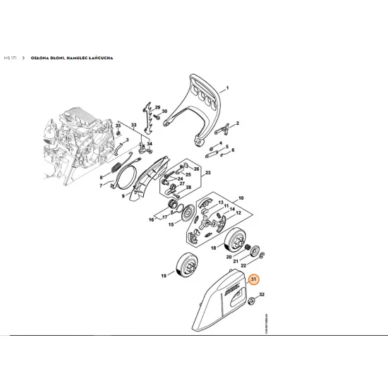 STIHL   Pokrywa koła napędu łańcucha 1139 640 1700