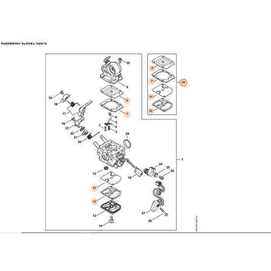 STIHL   Zestaw podzespołów gaźnika 1140 007 170