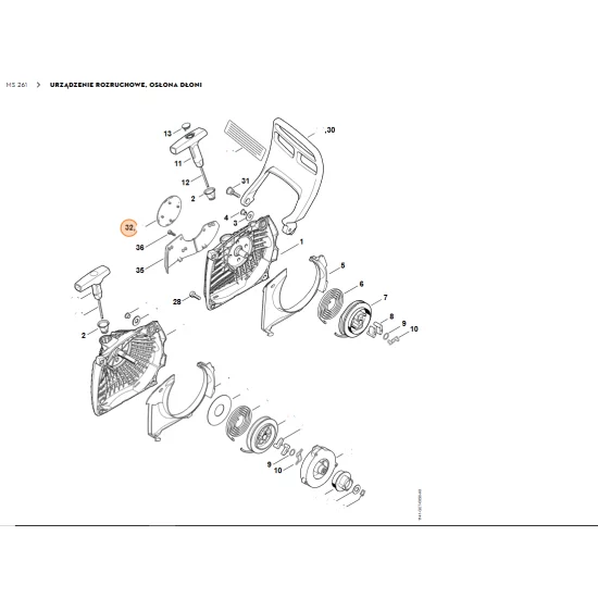 STIHL   Tabliczka z typem urządzenia MS 261 1141 967 1500