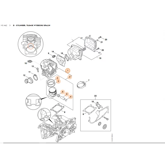 STIHL   Cylinder z tłokiem Ø 52 mm 1142 020 1201