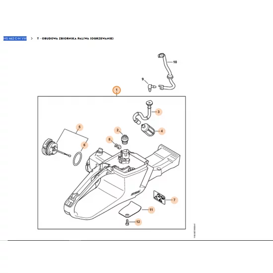 STIHL    Obudowa zbiornika paliwa 1142 350 0825