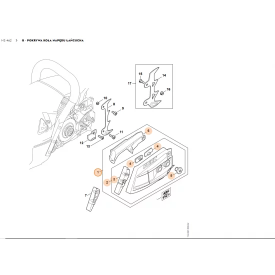 STIHL   Pokrywa koła napędu łańcucha 1142 640 1706