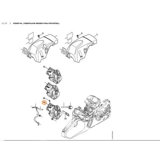 STIHL   Pokrywa sterowania przepływem powietrza 1143 087 3003