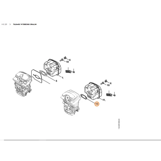 STIHL    Uszczelka tłumika wydechu spalin 1143 149 0601