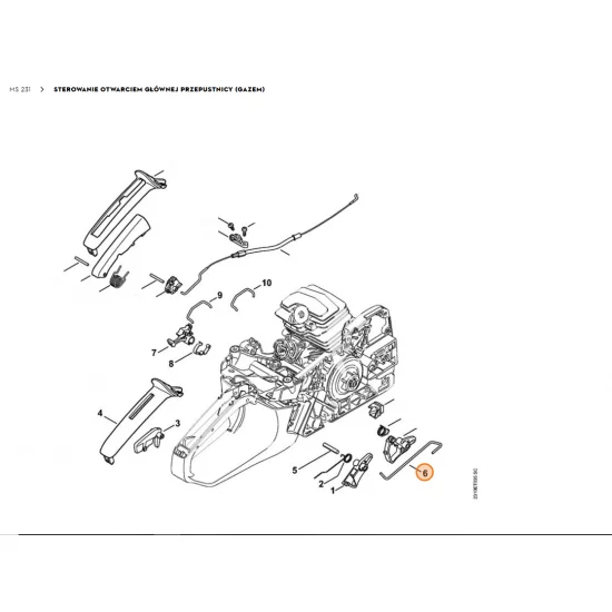 STIHL   Cięgno sterowania główną przepustnicą 1143 182 1500