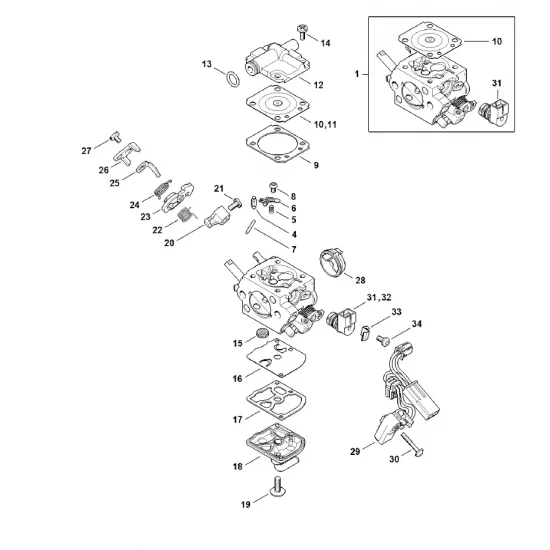 Stihl Gaźnik 1145/21 do pilarki MS 201 C-M