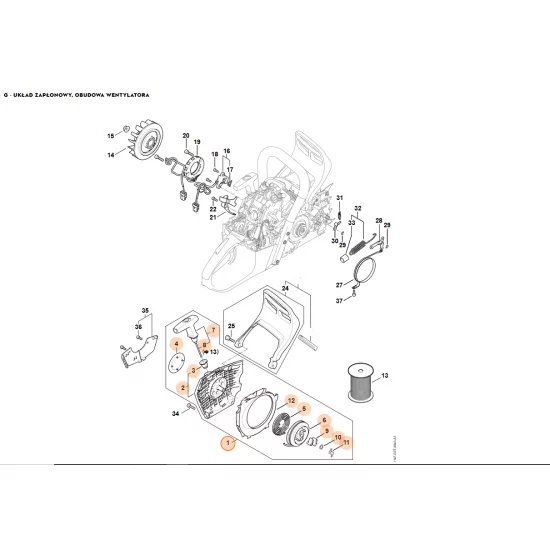 STIHL  Obudowa wentylatora z urządzeniem rozruchowym 1147 080 2101