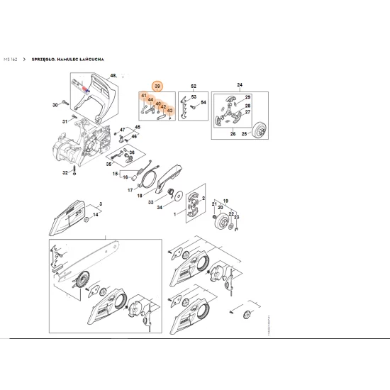 STIHL   Zestaw elementów hamulca łańcucha 1148 007 1001