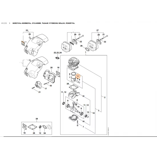 STIHL  Pierścień tłokowy Ø 40,5x1,2 mm 1148 034 3008