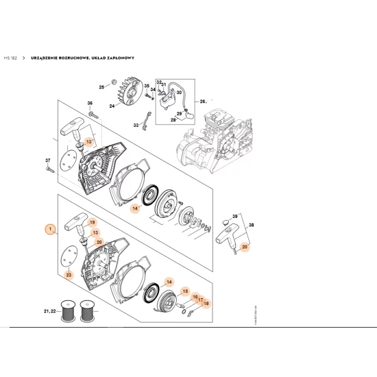 STIHL   Obudowa wentylatora z urządzeniem rozruchowym 1148 080 2108