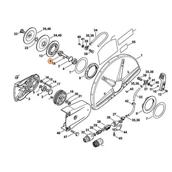 Wał tarczy przecinarek STIHL TS 350 TS 350 AVE TS 400 TS 460 TS 760 TS 700 TS 800