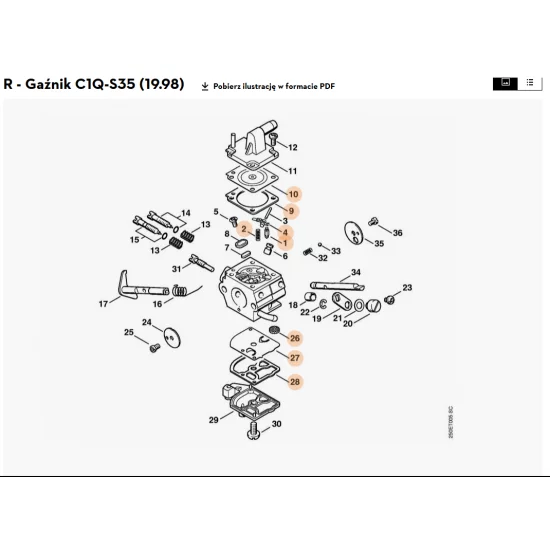 ANDREAS STIHLAG&CoKG   Zestaw podzespołów gaźnika 4134 007 1060