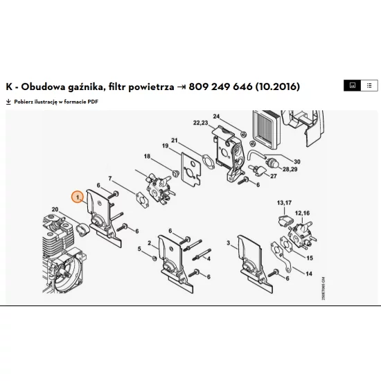 ANDREAS STIHLAG&CoKG   Obudowa gaźnika 4134 120 0102