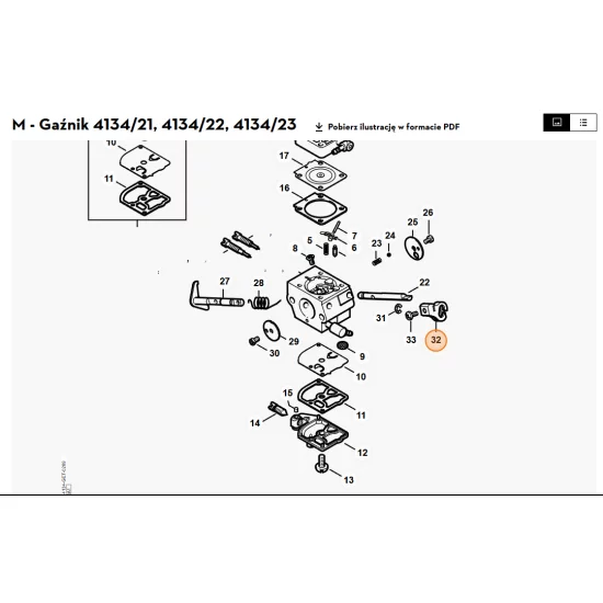 STIHL Przysłona przepustnicy 4134 121 3501