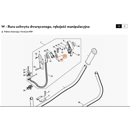 STIHL   Dźwignia sterowania główną przepustnicą 4134 180 1500