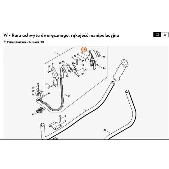 STIHL Połówka okładziny rękojeści - strona wewnętrzna 4134 791 0810