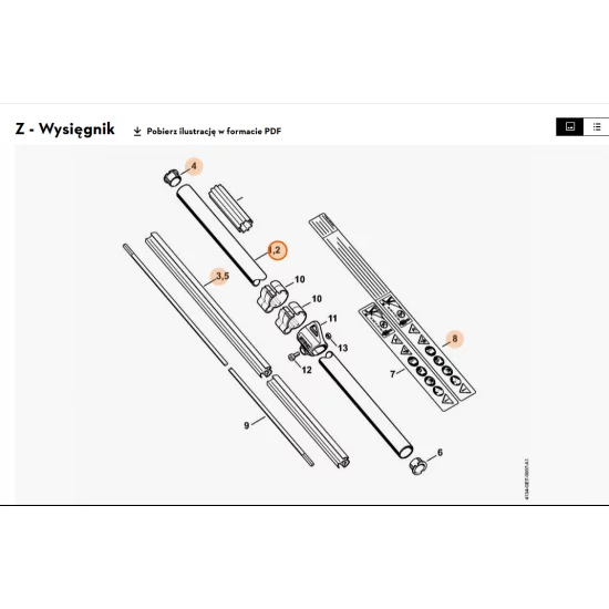 STIHL  Wysięgnik Ø 25,4 mm x 1,496 m 4137 710 7134