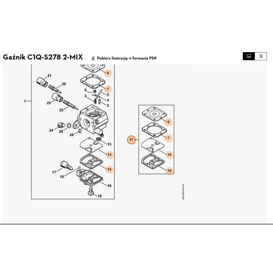 STIHL   Zestaw podzespołów gaźnika 4140 007 1061