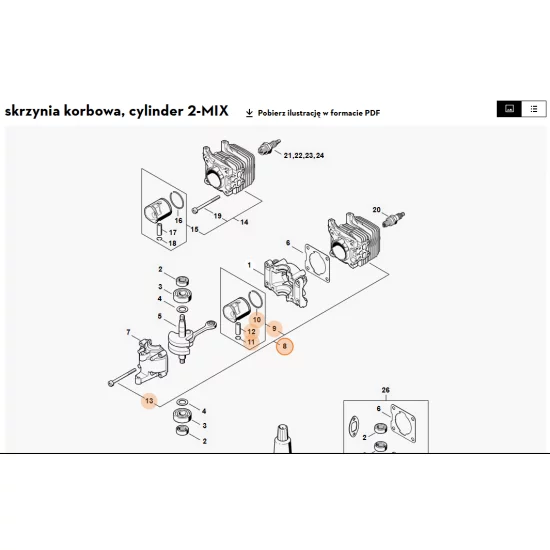 STIHL  Cylinder z tłokiem Ø 34 mm 4140 020 1206