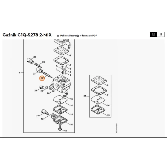 STIHL   Śruba regulacyjna biegu jałowego 4140 122 6801