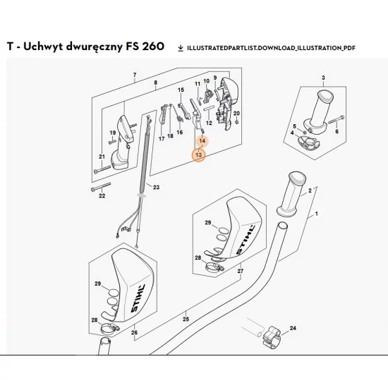 STIHL   Dźwignia sterowania główną przepustnicą 4144 180 1501