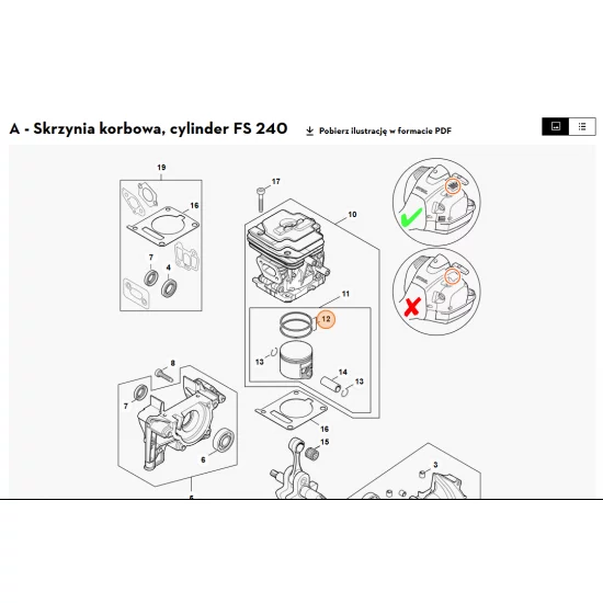 STIHL   Pierścień tłokowy Ø 40x1,2 mm 4147 034 3003