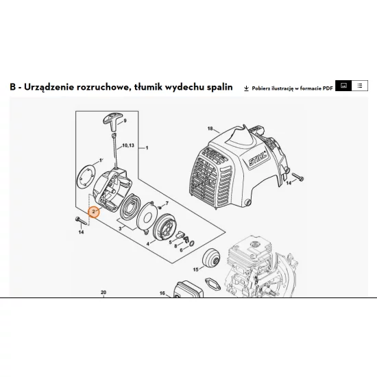 STIHL  Pokrywa urządzenia rozruchowego 4151 190 0400