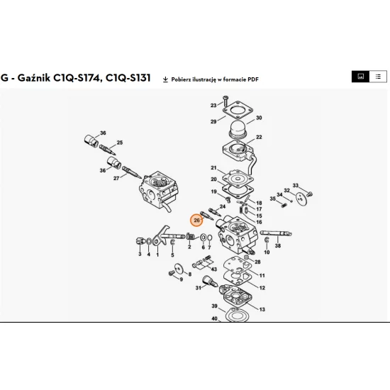 STIHL   Śruba regulacyjna biegu jałowego 4180 122 6803