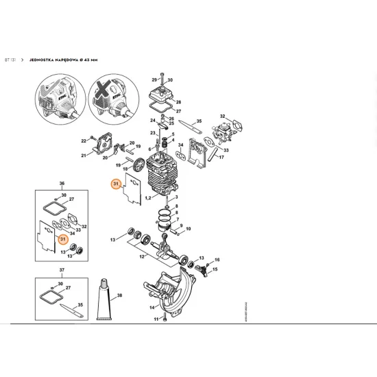 STIHL   Uszczelka tłumika wydechu spalin 4180 149 0600