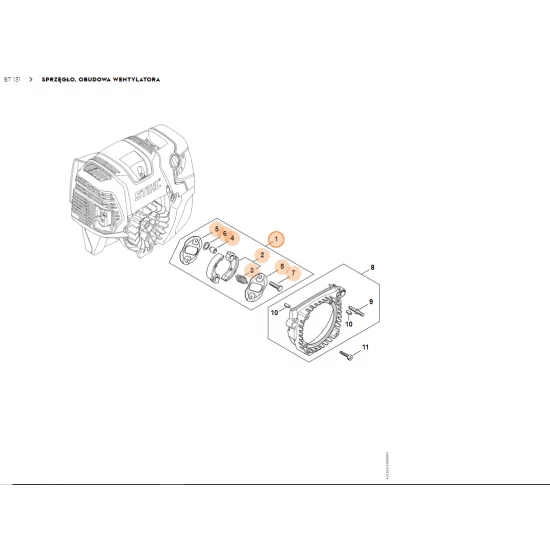 STIHL sprzęgło kompletne, złącze 4180 160 2250