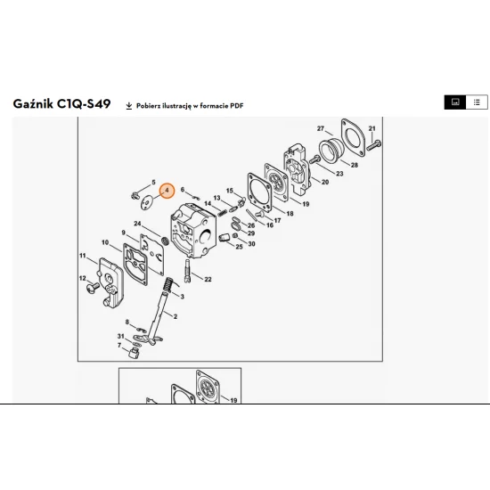 STIHL   Przysłona głównej przepustnicy 4228 121 3300