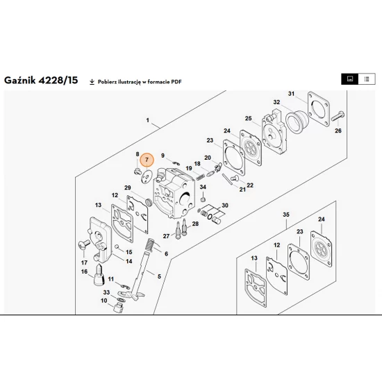 STIHL  Przysłona głównej przepustnicy 4228 121 3303