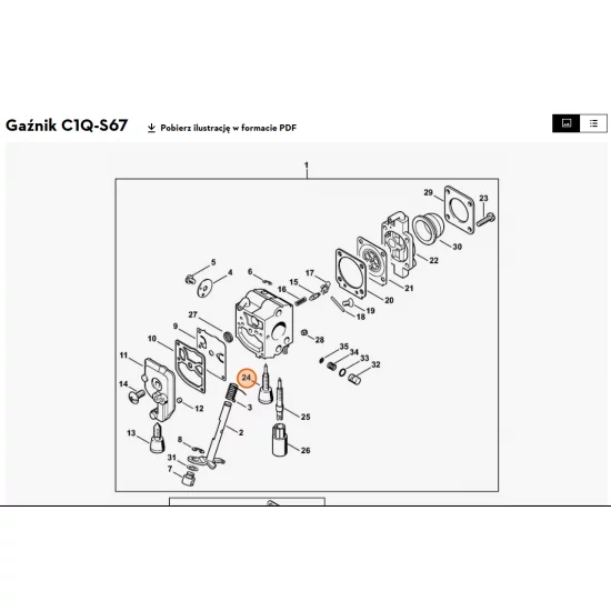 STIHL   Śruba regulacyjna biegu jałowego 4228 122 6801