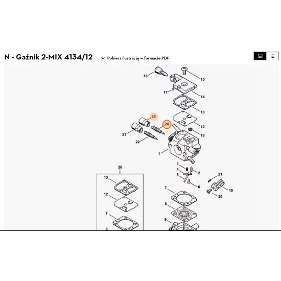 STIHL Śruba regulacyjna biegu jałowego 4229 120 6800