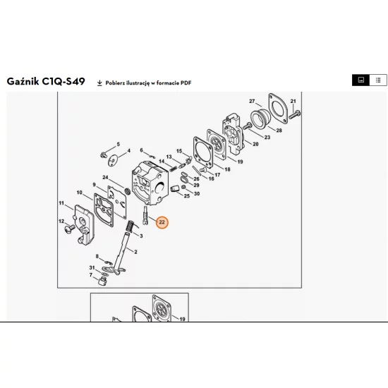 STIHL   Śruba zderzakowa regulacji obrotów biegu jałowego 4229 122 6300