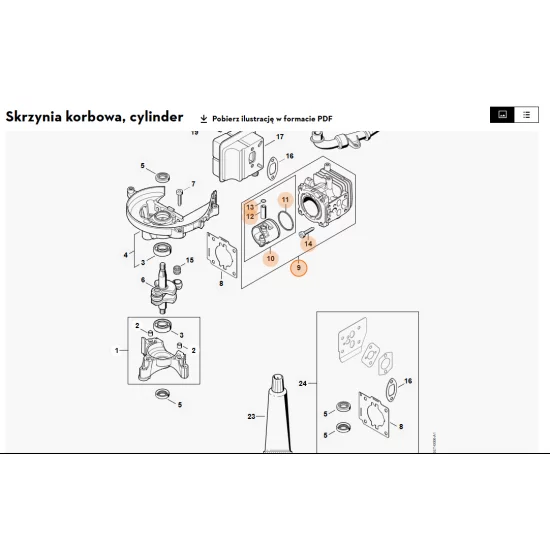 STIHL   Cylinder z tłokiem Ø 34 mm 4237 020 1202